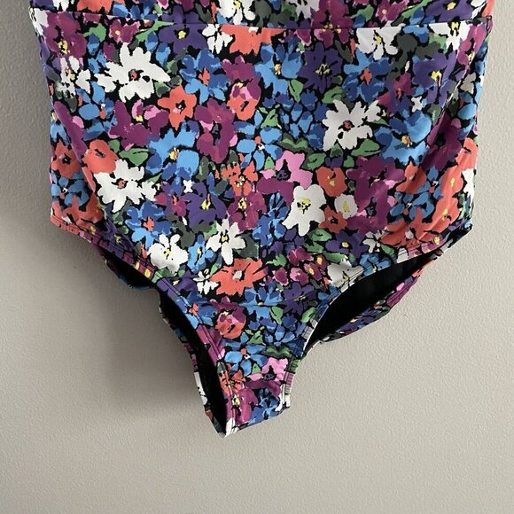 Andie Women 1X Bright Floral Plunge Neckline The Mykonos One Piece Swimsuit NWT - Picture 3 of 14